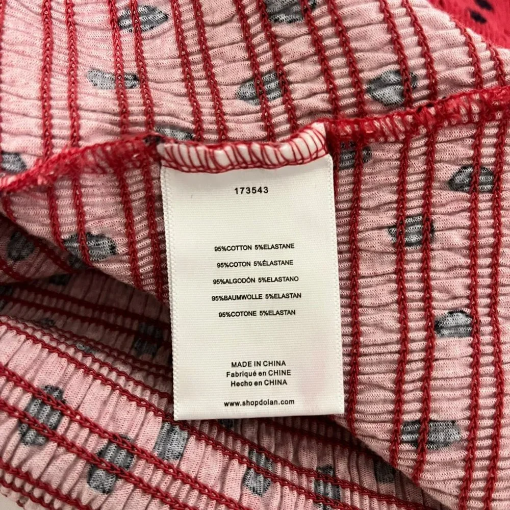 NEW ANTHROPOLOGIE DOLAN BLOUSE XL POLKA DOT SMOCK TOP RED BLACK PUFF SLEEVE NWOT - Picture 5 of 10